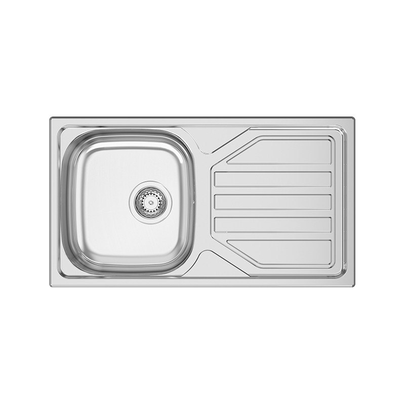 Lava louça RODI OKIO LINE 78, uma pia lateral com escorredor reversível, inox não polido, encastrar, 780 x 435, MOD.450 mm