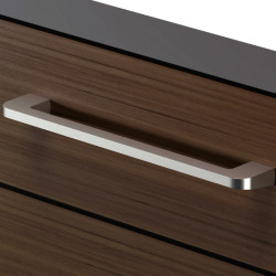 Puxador atual, asa barra rectangular SCH 835.192.08, zamak lacado preto, 2 furos distancia 192, L.12 x A.33 x C.211 mm