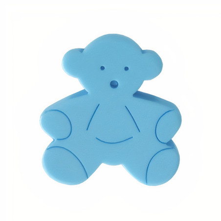 Puxador criança, urso Nesu 600AZ, metacrilato azul, 34 x 40 mm