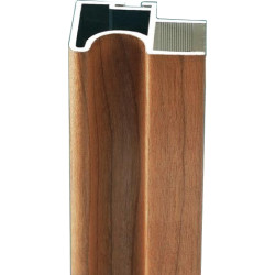 Perfil calha puxador 10286, alumínio cromado mate, para porta de roupeiro com 16 mm