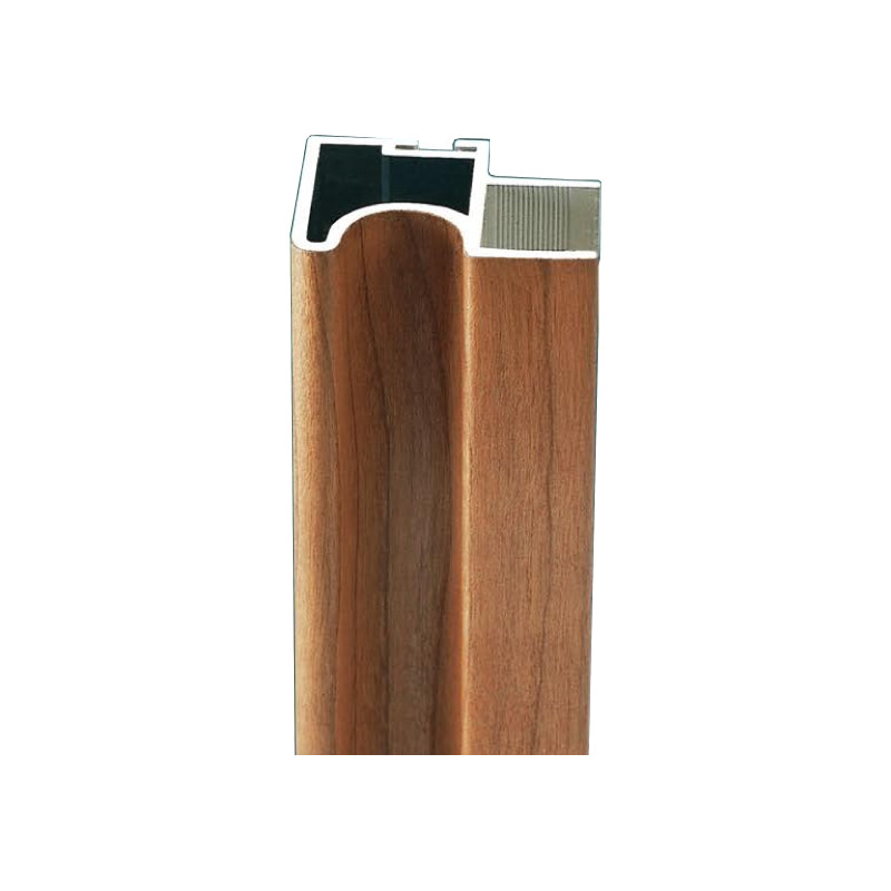 Perfil calha puxador 10286, alumínio cromado mate, para porta de roupeiro com 16 mm