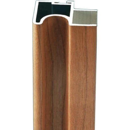 Perfil calha puxador 10286, alumínio revestido a melamina de tola, para porta de roupeiro com 16 mm