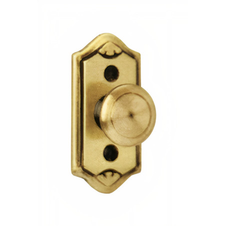 Puxador rústico, espelho baixo rectangular c/bola pequena Sofima 846, latão bronze, P.30 x L.30 x A.123 mm