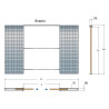 Caixilho duplo SCRIGNO SCRIGNOtech ST3421 p/porta de correr, p/parede alvenaria EXT.105 x INT.70, L.1800(900 x 900) x H.2020 mm