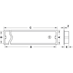 Grelha de ventilação com persianas quadradas HAFELE 571.77.200, plástico cromado polido, P(E).22 x C.458 X A.65 mm