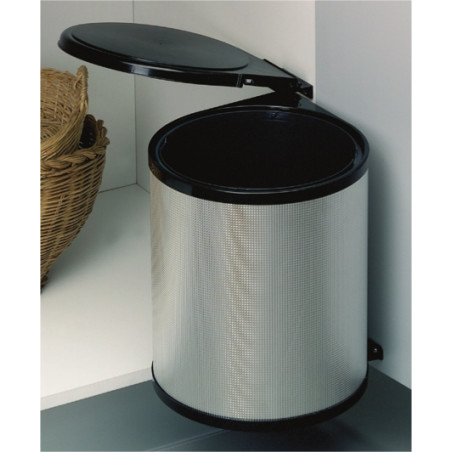 Stock-Off, balde lixo p/cozinha Gollinucci 276, tampa c/ab. aut., alu./pla. cinza, 13 lts, L.277 x P.277 x A.355, MOD.MÍN.400 mm