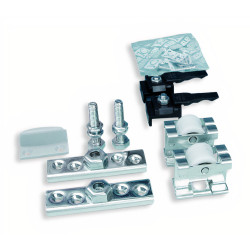 Jogo para porta de correr suspensa KLEIN NK-45, ferro, plástico, suporta 45 kg