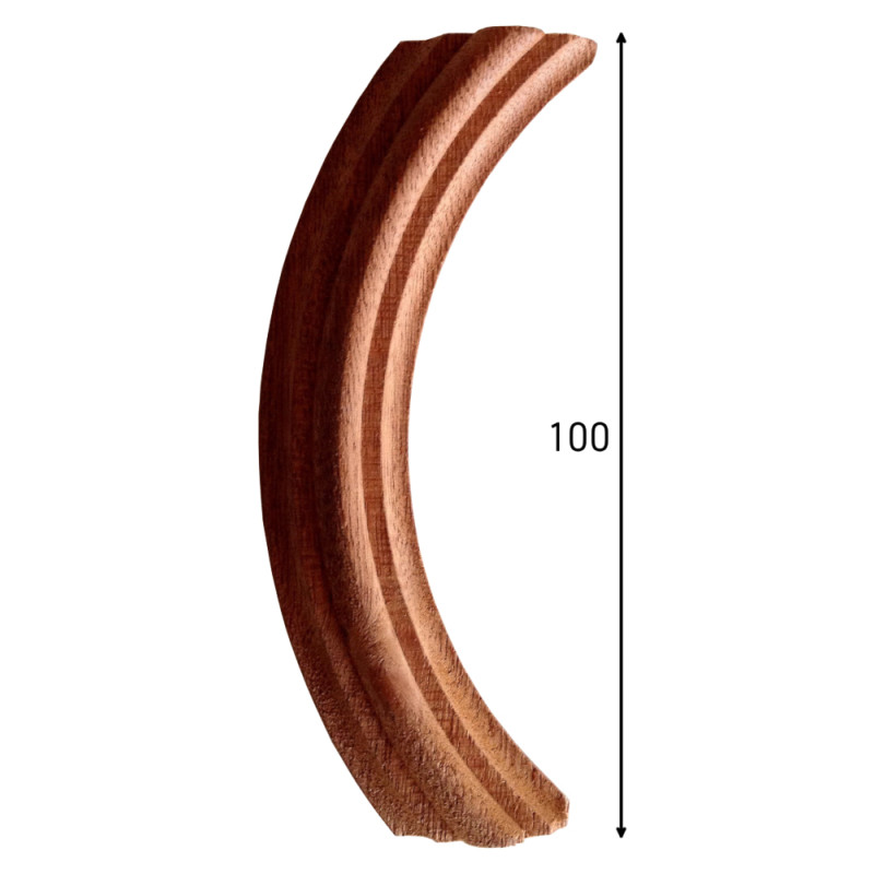 1/4 Argola bite Artimol Irugo, madeira de mogno sapelly, C.100 mm