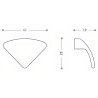 Puxador atual, triângulo Sofima 309, zamak niquelado mate, L.41 x C.28 x A.19 mm