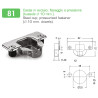 Dobradiça curva 17 DANCO F85080/92C44 WS, braço em aço niquelado, copo Ø.35 furação 48 mm sem mola, abertura 110º