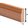 Perfil moldura 5516/P202, MDF revestido a folha de faia, A.55 x L.16 x C.3660 mm