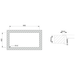 Lava louça RODI EVO 100, duas pias laterais reversível, inox escovado, aplicação superior ou á face, 1000 x 500, MOD.600 mm