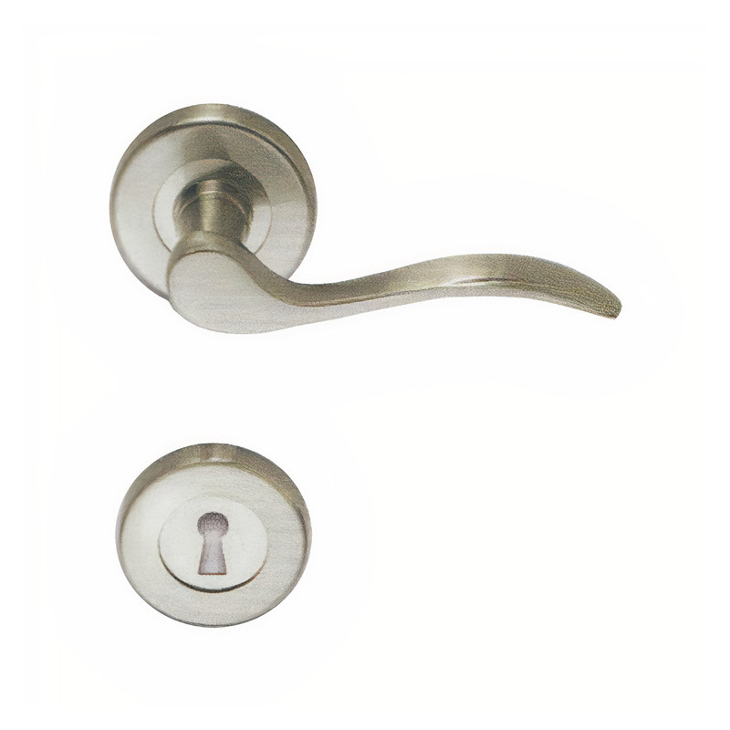 Puxador 2 espelhos redondos c/manete curva Sofima 822, latão niquelado mate, P.60 x L.111 x Ø.52 mm