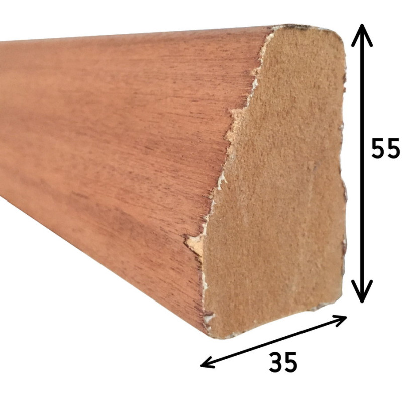 Perfil moldura PX 5535, MDF revestido a folha de carvalho composto, A.55 x L.35 x C.3660 mm