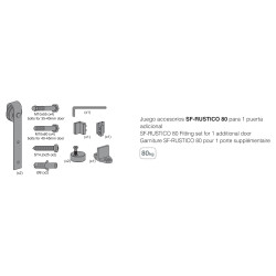 Jogo de acessórios porta extra p/sistema p/porta de correr suspensa Saheco SF-RUSTICO 80/989.10, Ø.70