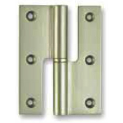 Dobradiça meio balanço rasa Sofima 307 para porta, latão cromado mate, 3,5", A.87,5 x L.39 x E.3 mm, esquerda