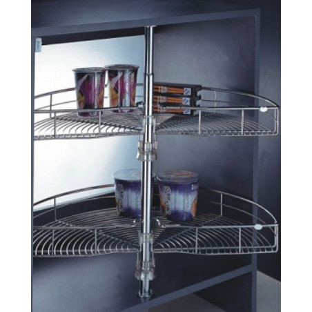 Cesto giratório 2/4 EC284, arame em ferro cromado, Ø.845 mm