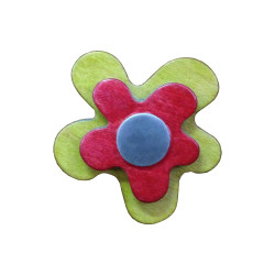 Puxador criança, flor Nesu 678RJ, metacrilato violeta/botão cromado mate, 1 furo, Ø.47 mm