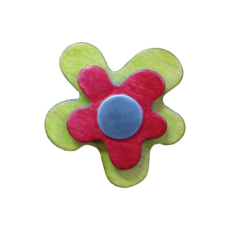 Puxador criança, flor Nesu 678RJ, metacrilato violeta/botão cromado mate, 1 furo, Ø.47 mm