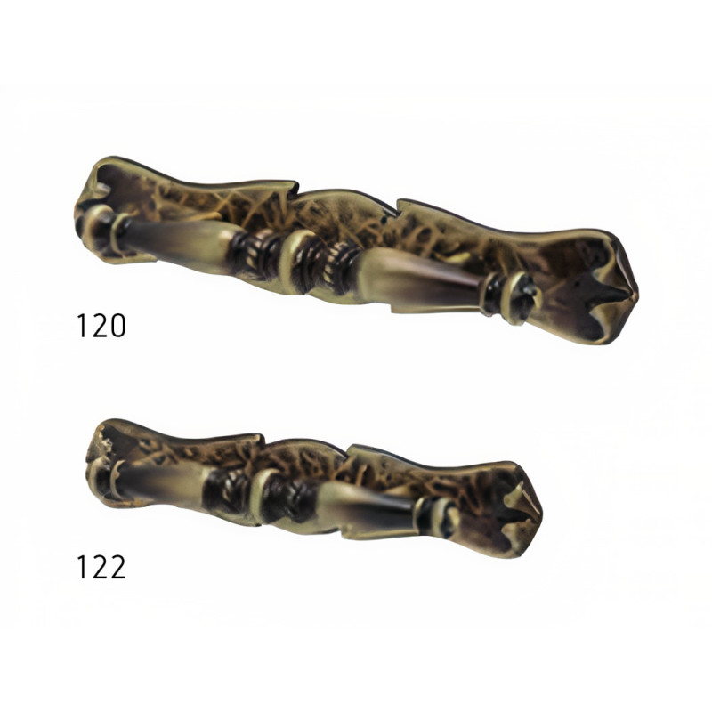 Puxador rústico, espelho asa redonda Sofima 122, zamak bronze, C.110 x A.20 mm