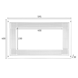 Grelha de ventilação para micro-ondas Artimol, plástico branco, P.30 x C.595 x A.400 mm