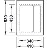 Porta talheres p/gaveta HAFELE 556.65.748, plástico branco, A.57 x L.340-410 x P.430-530, MOD.450 mm