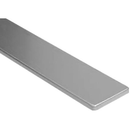 Topo para tampo recto, 38.5 mm, raio 2, alumínio cromado mate