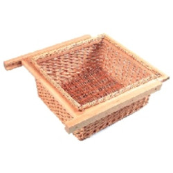 Cesto de verga WA37 com corrediças, madeira de faia, L.370 x P.450 x A.205, MOD.450 mm