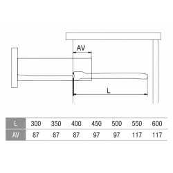 Corrediça de gaveta c/roda de nylon Murano T01A13600, extração parcial c/self close, aço castanho, suporta 25 kg, E.1 x C.600 mm