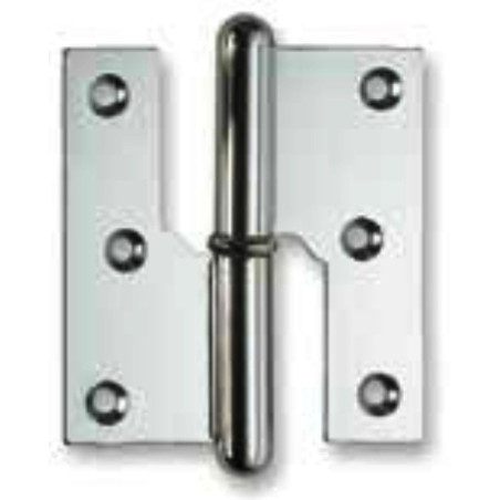 Dobradiça balanço lisa Sofima 203 para porta, zamak niquelado preto, 4", A.101 x L.49 x E.3,5 mm, direita