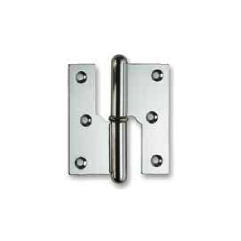 Dobradiça balanço lisa Sofima 202 para porta, zamak niquel escovado, 3,5", A.88 x L.47 x E.3,5 mm, direita