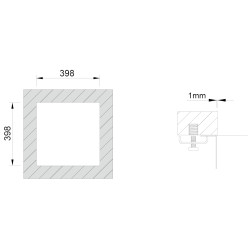 Lava louça RODI BOX LINE 40, uma pia sem escorredor, inox escovado, aplicação inferior, 436 x 436, MOD.500 mm