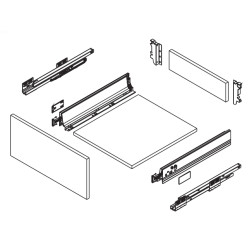 Lateral de gaveta com amortecedor DTC O44, silenciosa, extração total, suporta 40 kg, cinza, A.83 x C.500 mm