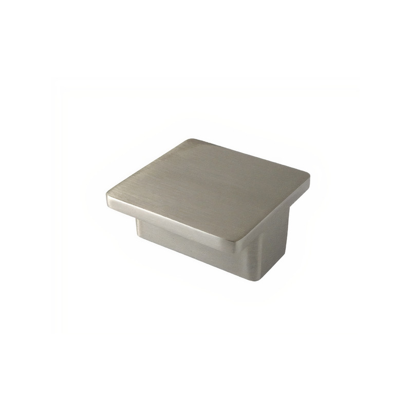 Puxador atual, cogumelo quadrado T Nesu 809416, zamak níquel escovado, 2 furos distância 64, A.24 x 75 x 75 mm