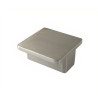 Puxador atual, cogumelo quadrado T Nesu 809416, zamak níquel escovado, 2 furos distância 64, A.24 x 75 x 75 mm