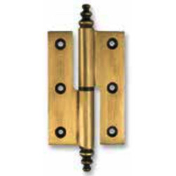 Dobradiça meio balanço com carrapeta Sofima 281 para porta, latão niquelado preto, 3", A.75 x L.30 x E.2,8 mm, esquerda