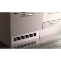 Grelha de ventilação com persianas quadradas D010531, plástico prateado, P.22 x C.458,5 X A.65,5 mm