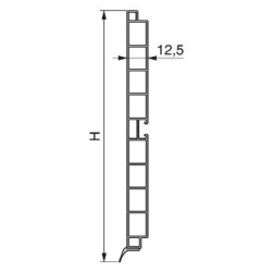 Rodapé para cozinha, plástico PVC revestido, alumínio anodizado satinado, 180 x 4000 mm