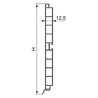 Rodapé para cozinha, plástico PVC revestido, alumínio anodizado satinado, 180 x 4000 mm