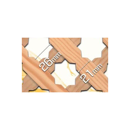 Placa decorativa sobreposta M-24 estrela, madeira de pinho, C.2163 x L.852 x E.10 mm