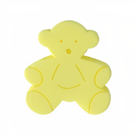 Puxador criança, urso Nesu 600AM, metacrilato amarelo, 34 x 40 mm
