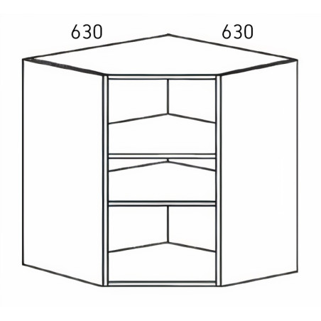 Kit/módulo superior para canto C Alvic, melamina branca, aglomerado estrutura 16 costa 8, A.900 x 630 x 630 mm