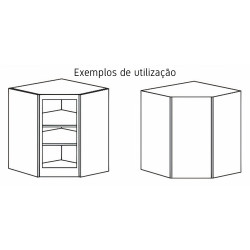 Kit/módulo superior para canto C Alvic, melamina branca, aglomerado estrutura 16 costa 8, A.700 x 630 x 630 mm