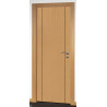 Porta interior 1F-2FE, revestida a folha faia vaporizada/frisos wenge, s/furação, s/verniz, A.2100 x L.700 x E.35 mm