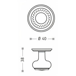 Puxador rústico, espelho redondo c/bola pequena Sofima 454, zamak cromado, A.38 x Ø.40 mm