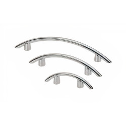 Puxador clássico, asa ponte Sofima 395, zamak cromado, 2 furos distância 64, Ø.5 x A.25 x C.101 mm