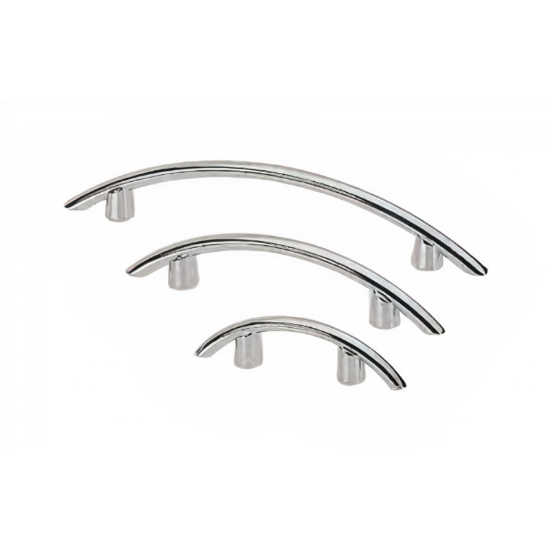 Puxador clássico, asa ponte Sofima 395, zamak cromado, 2 furos distância 64, Ø.5 x A.25 x C.101 mm