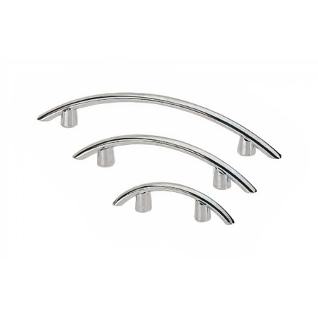 Puxador clássico, asa ponte Sofima 394, zamak cromado mate, 2 furos distância 96, Ø.5 x A.25 x C.132 mm