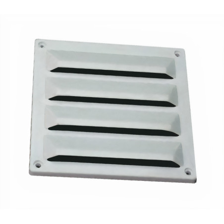Grelha/respiro de ventilação quadrado R15, plástico branco, 120 x 120 mm