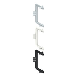 Puxador atual perfil, canto exterior p/perfil gola C Monza, plástico prata mate, A.70 mm